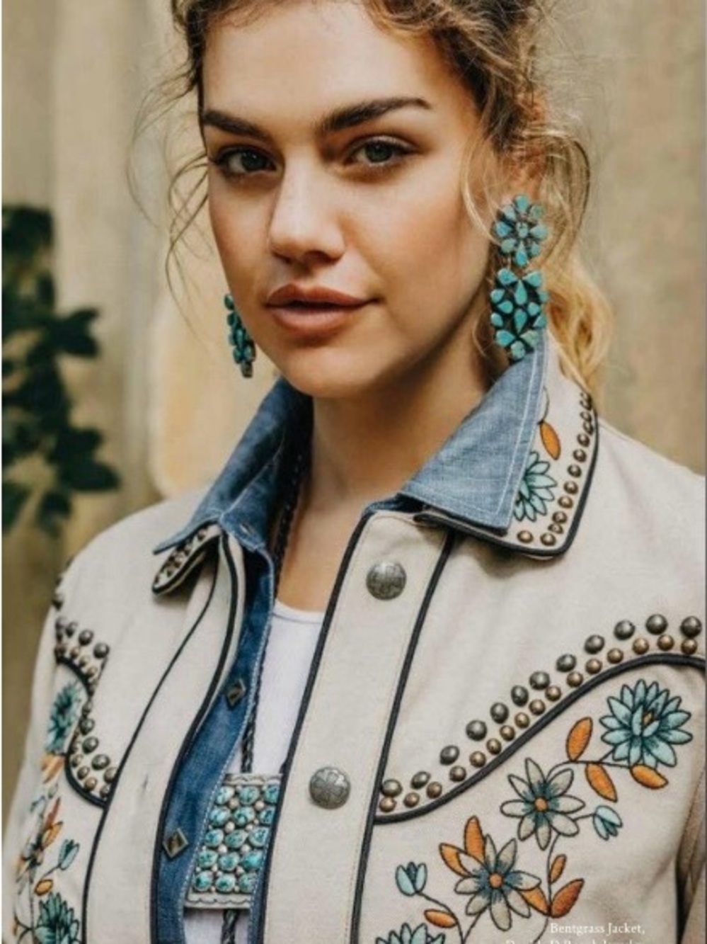 DOUBLE D RANCH Bentgrass  fringe Jacket studs floral embroidery RTL 695